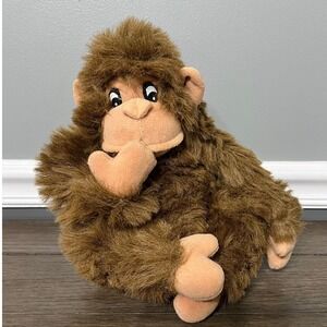 Vintage Walmart Monkey Plush Stuffed Animal Brown Shaggy Toy 10" Retro Ape